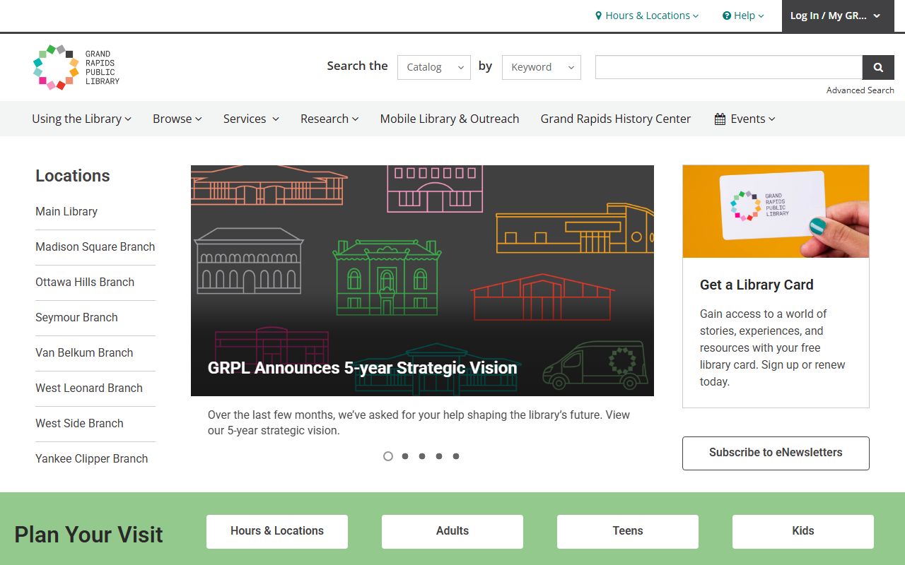 Grand Rapids Public Library genealogy collection for Grand Rapids obituary research