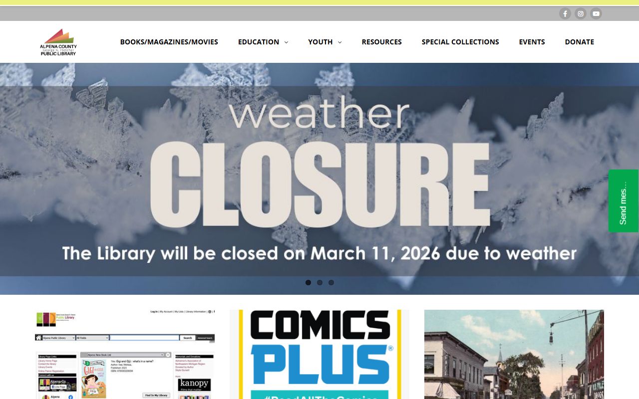 Alpena County George N. Fletcher Public Library genealogy page for obituary and death records