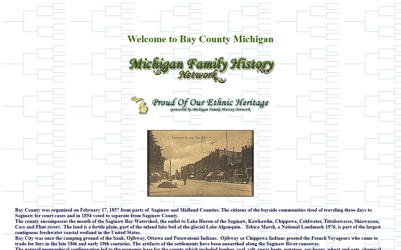 Bay County MIGenWeb obituary and death records search portal