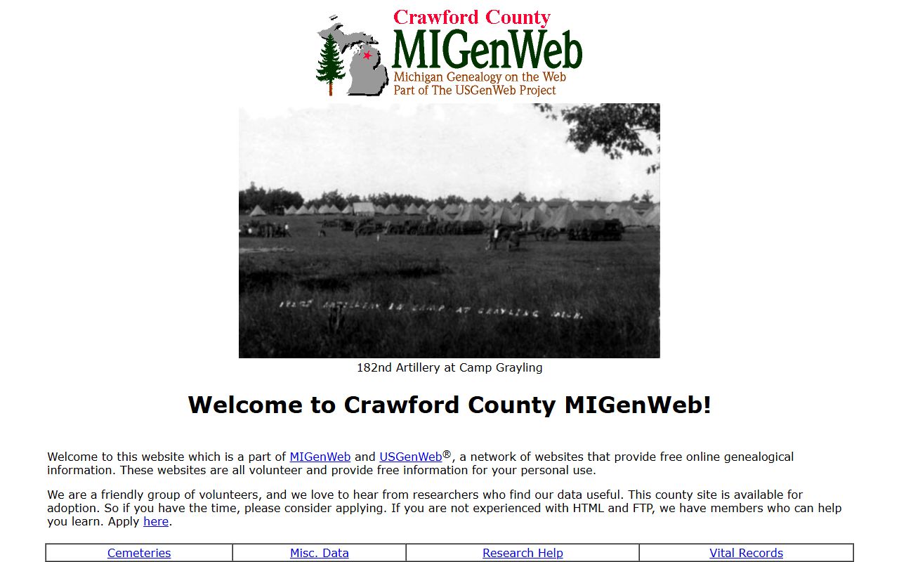 Crawford County MIGenWeb obituary and death records database