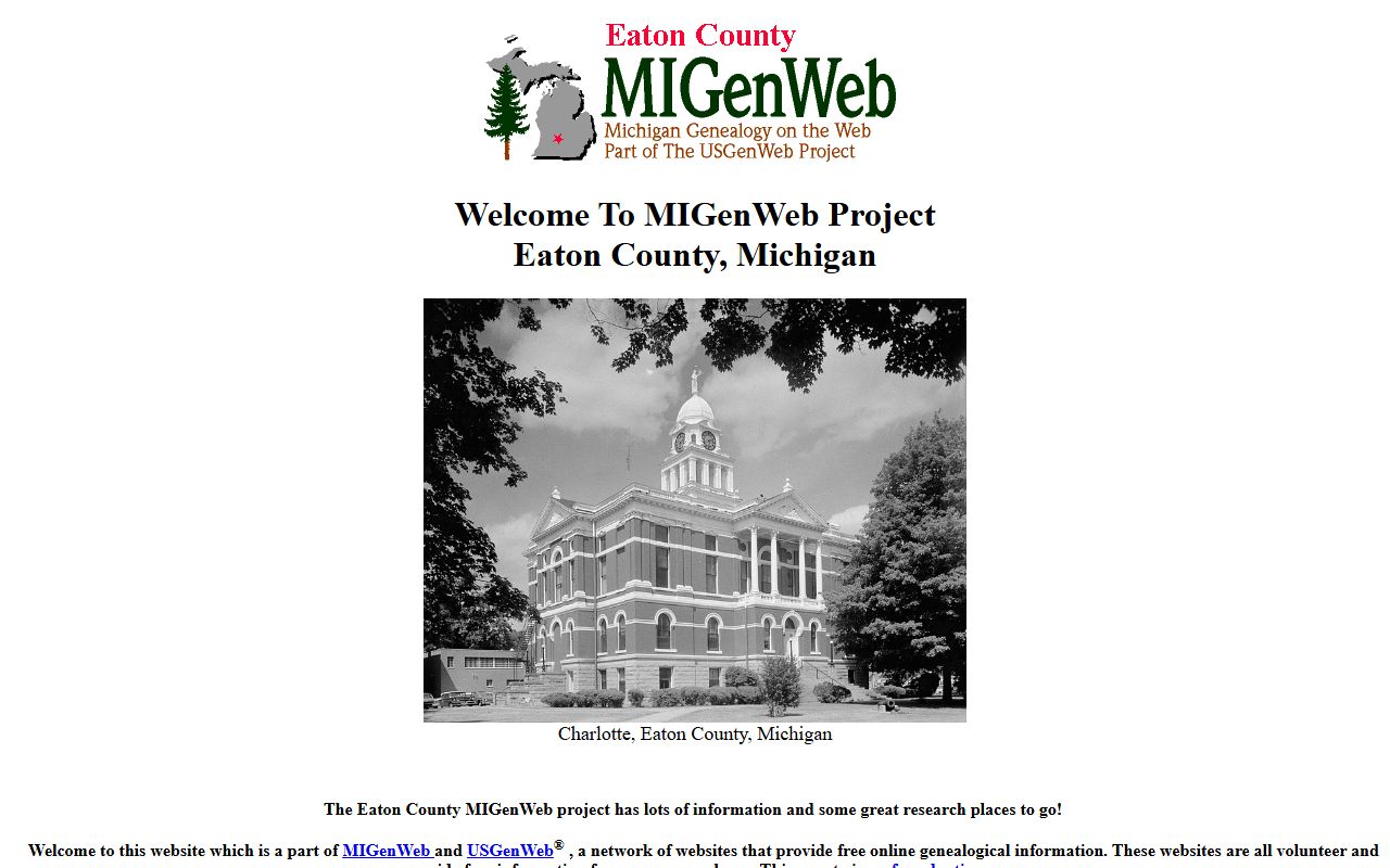 Eaton County MichiganGenWeb death records and obituary research page