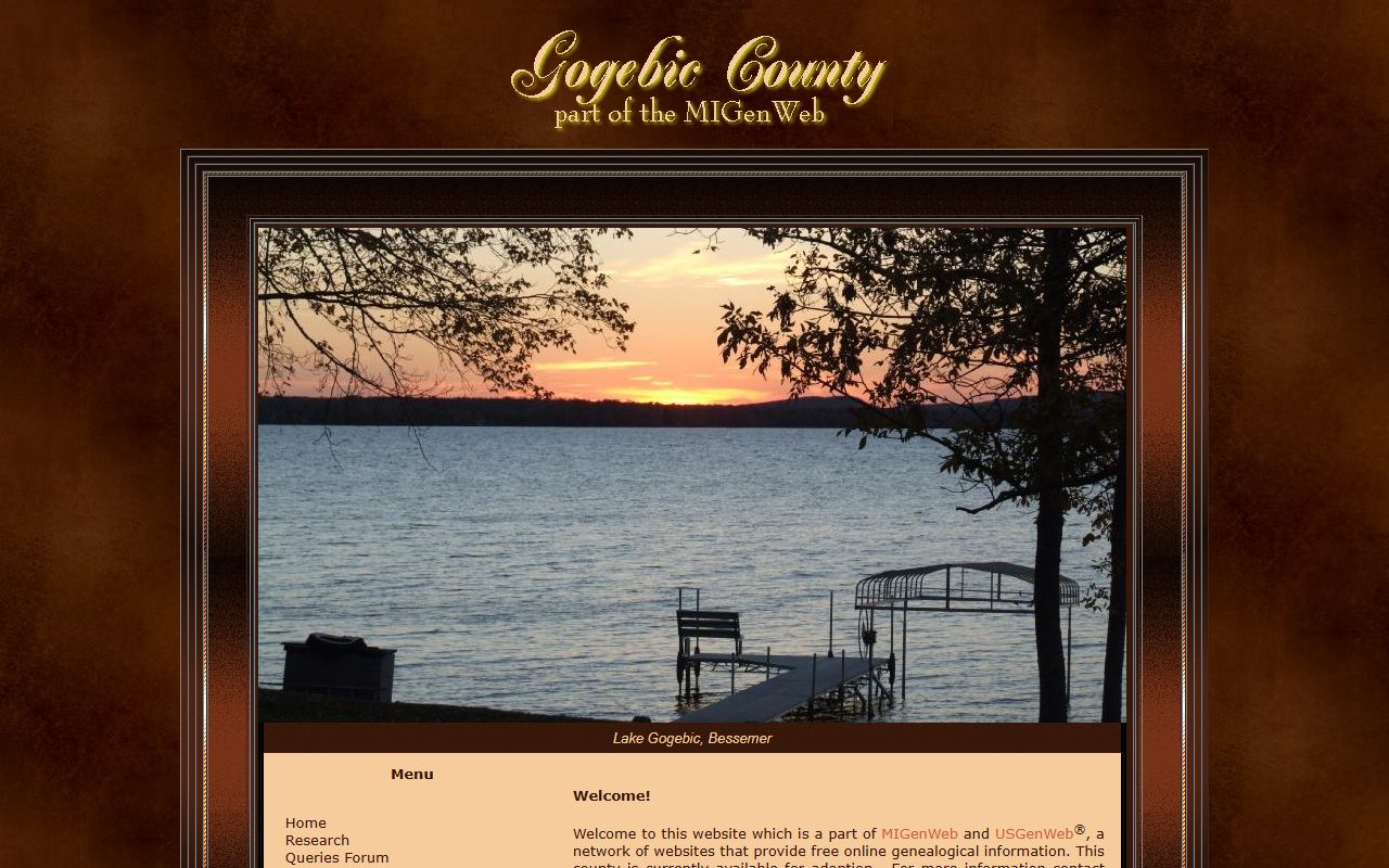Gogebic County MichiganGenWeb page for iron range death records and obituary research