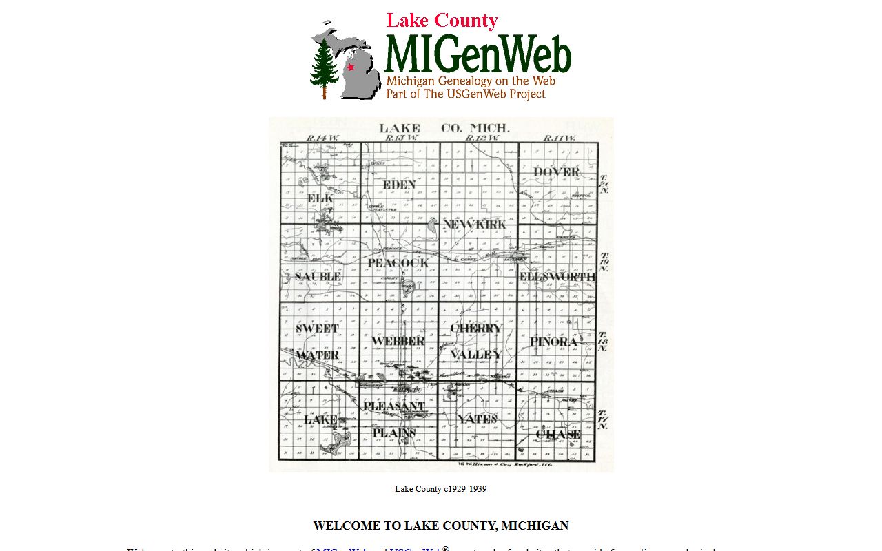 Lake County MiGenWeb genealogy resources for obituary and death records