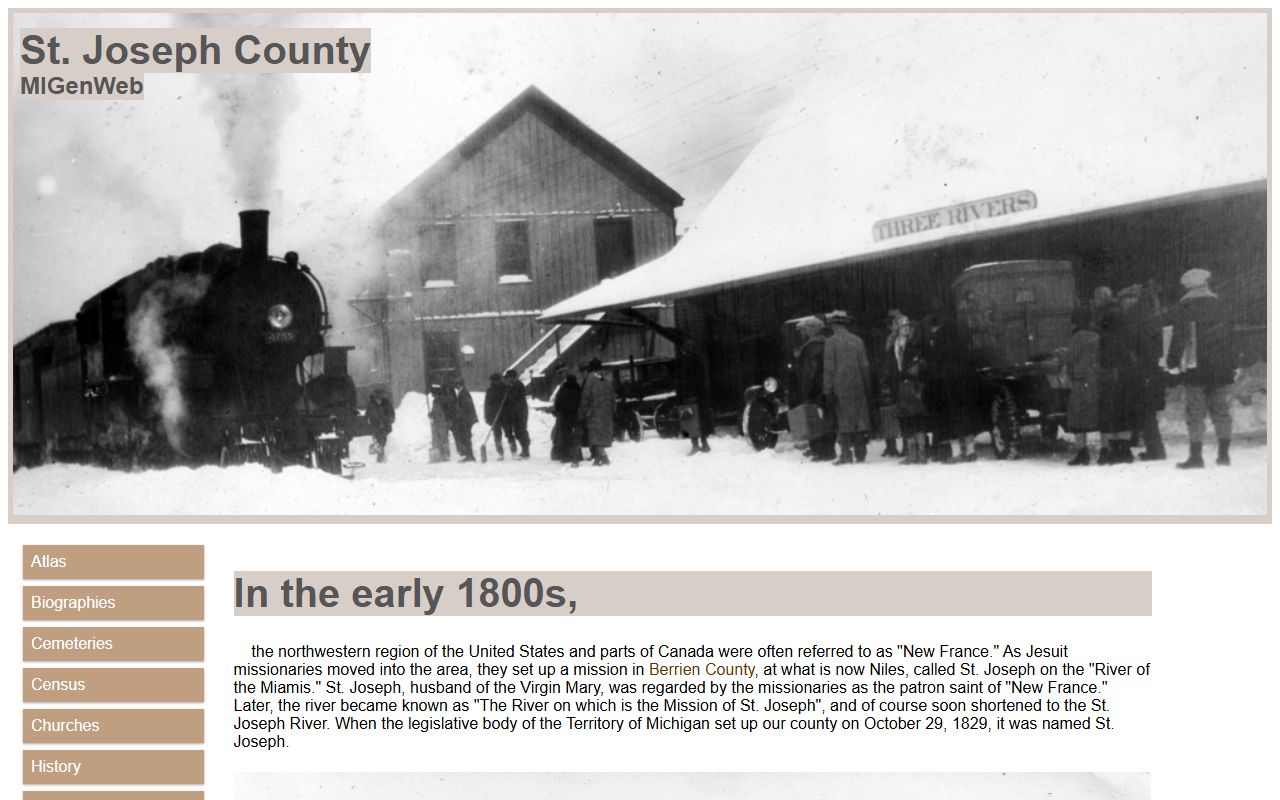 St. Joseph County MIGenWeb obituary and death records page